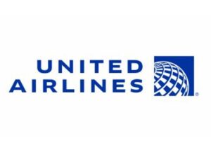 Para este caso sobre políticas de compensación de United Airlines para algún vuelo retrasado o cancelado, tenemos como imagen destacada el logo de la aerolínea en azul sobre un fondo blanco.