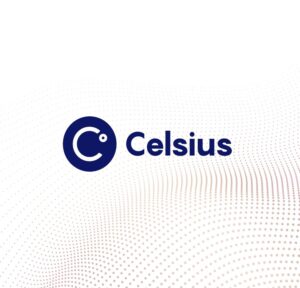 Celsius, plataforma de inversión en criptomonedas, se acogió al Capítulo 11 de EU y se declaró en quiebra, para este texto al respecto, como imagen destacada tenemos su logo en color azul, sobre un fondo blanco con un discreto diseño en puntillismo.