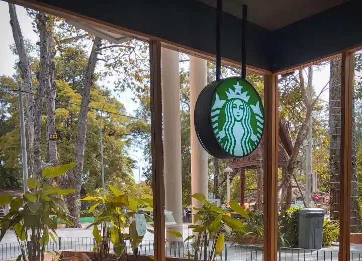 Como imagen destacada para este texto titulado: Starbucks pierde apelación en caso sindical, tenemos una fotografía ilustrativa del exterior de una sucursal de la tienda.