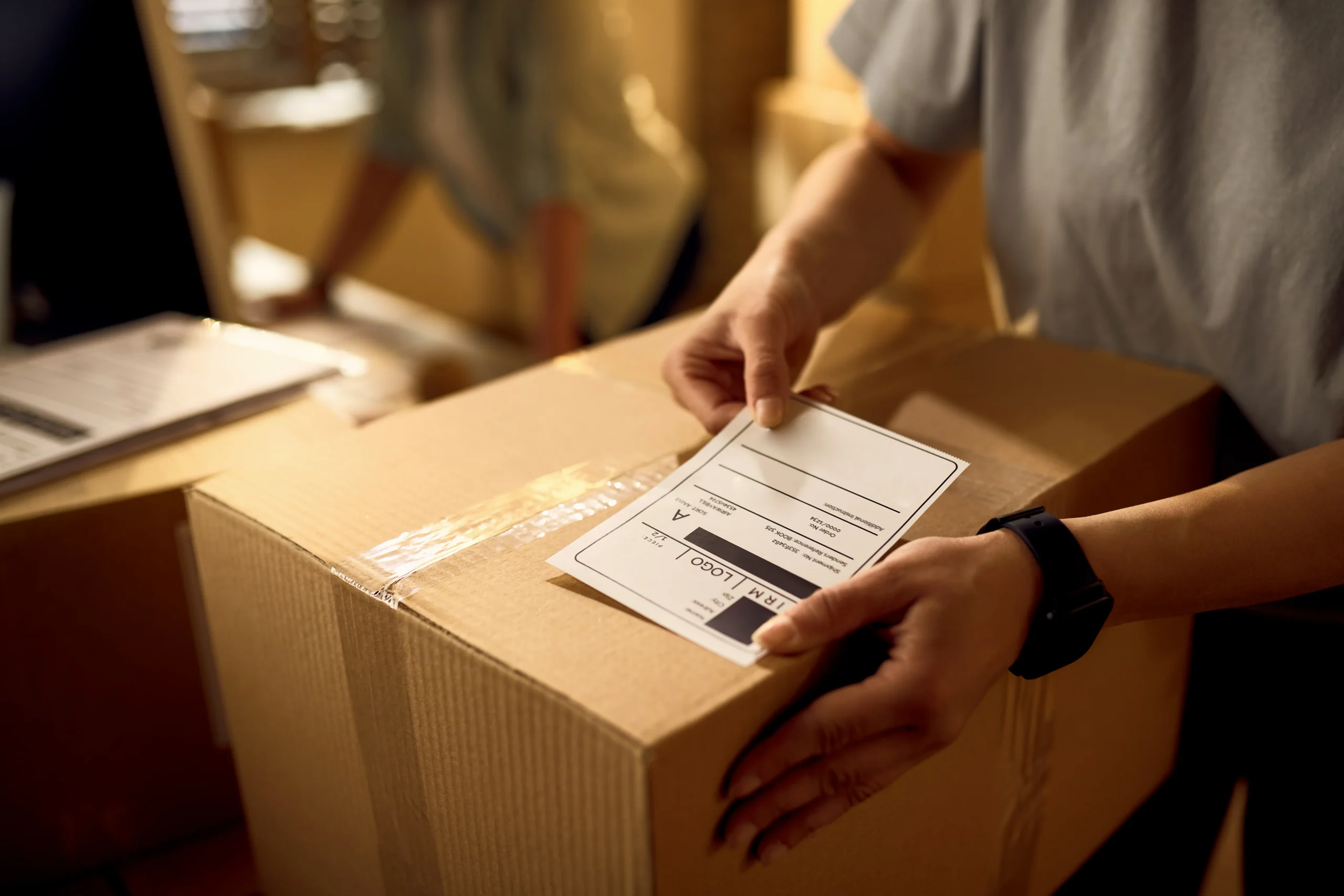 Como imagen destacada para este texto en el que hablamos de Amazon como la plataforma de e-commerce que se unió al distintivo Hecho en México, tenemos una fotografía ilustrativa de un membretando un paquete.