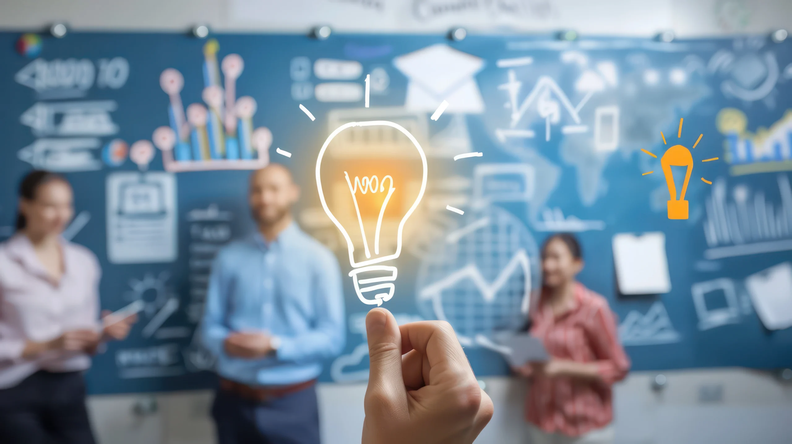 Como imagen destacada para este texto en el que hablamos las opciones entre una franquicia vs. negocio propio, tenemos  una imagen ilustrativa de unas personas teniendo una idea.