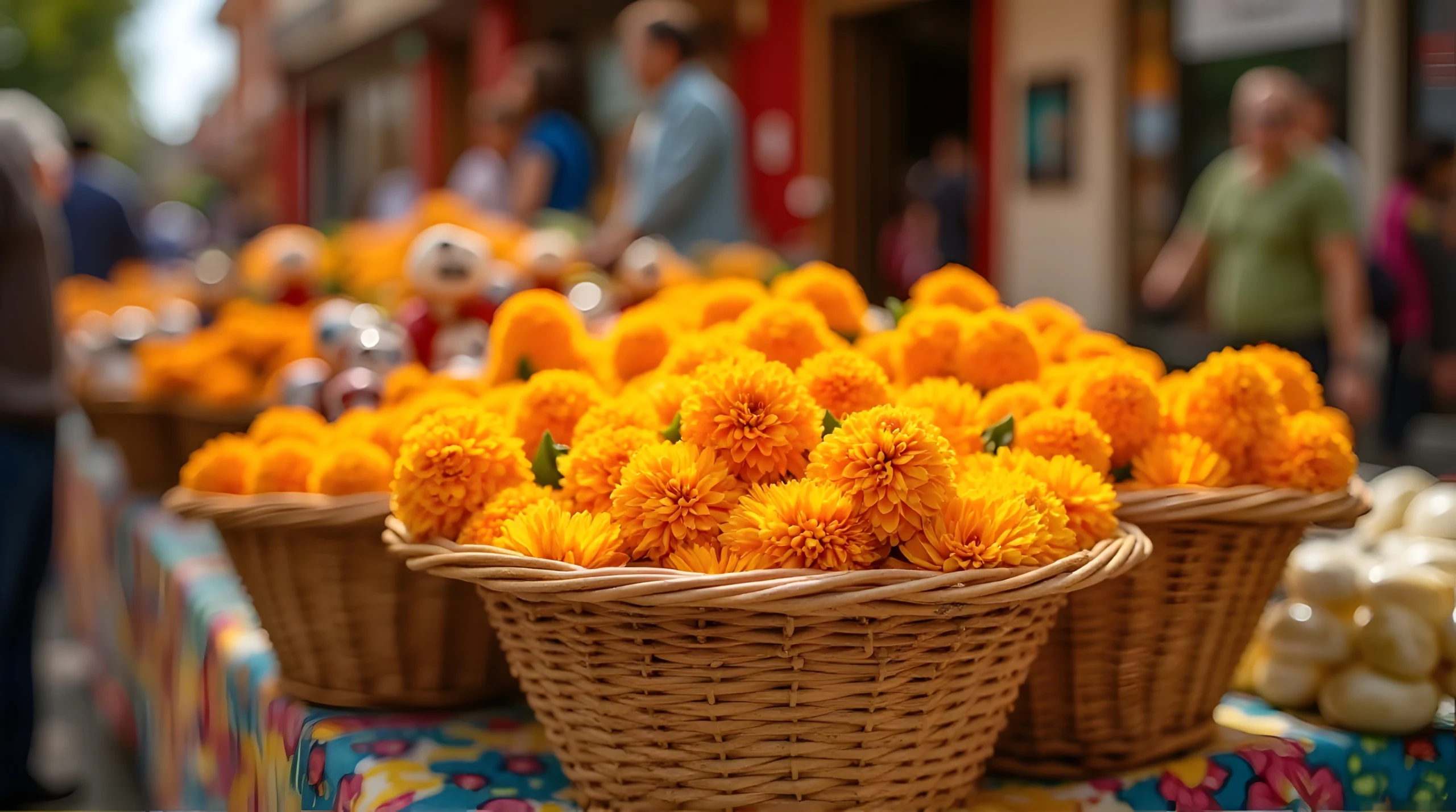 Como imagen destacada para este texto en el que hablamos de oportunidades para emprender el Día de Muertos, tenemos una imágen de un puesto de flores.