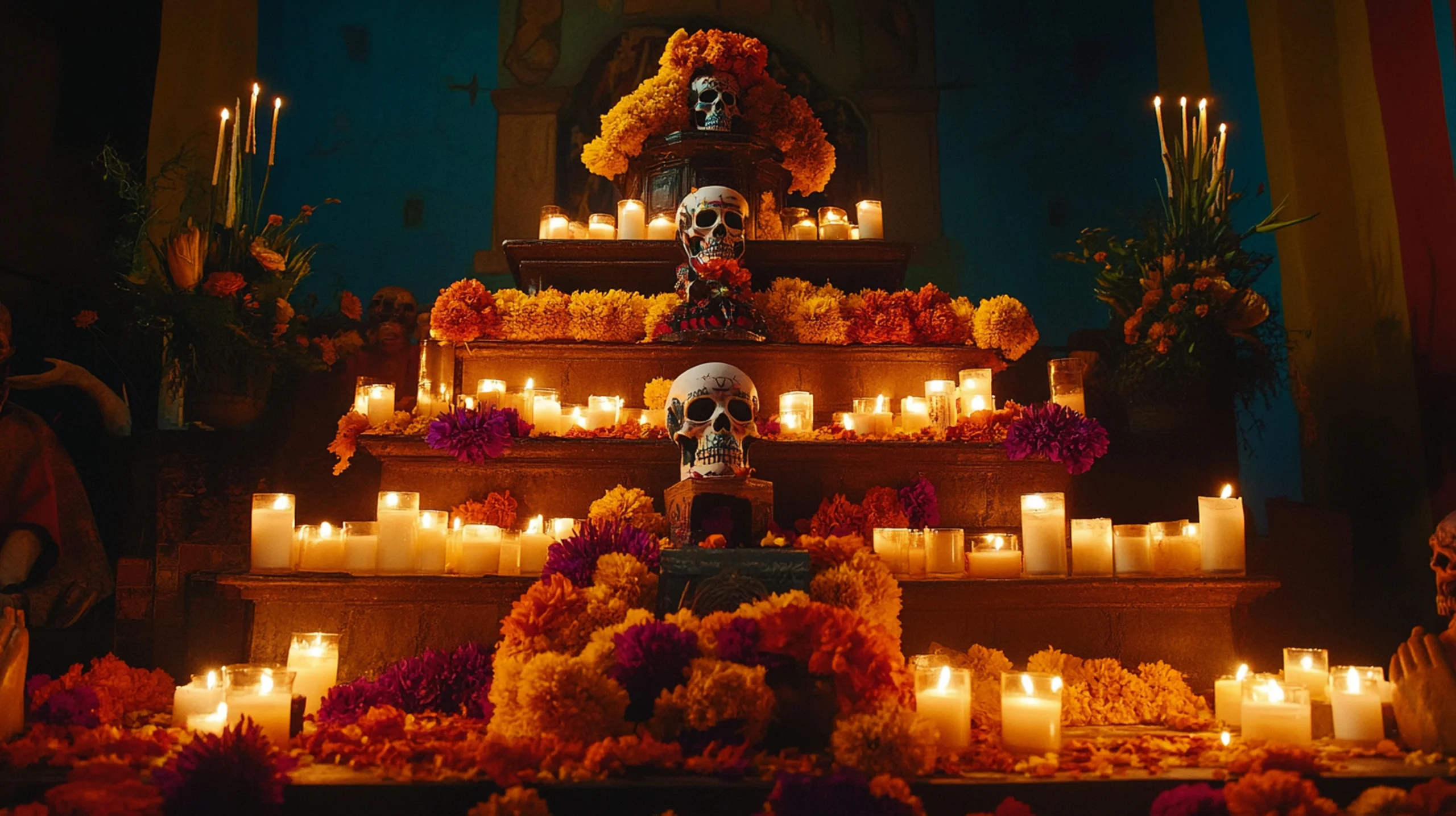 Como imagen destacada para este texto en el que hablamos de la inversión por el Día de Muertos en México, tenemos una fotografía ilustrativa de una ofrenda tradicional de Día de Muertos.