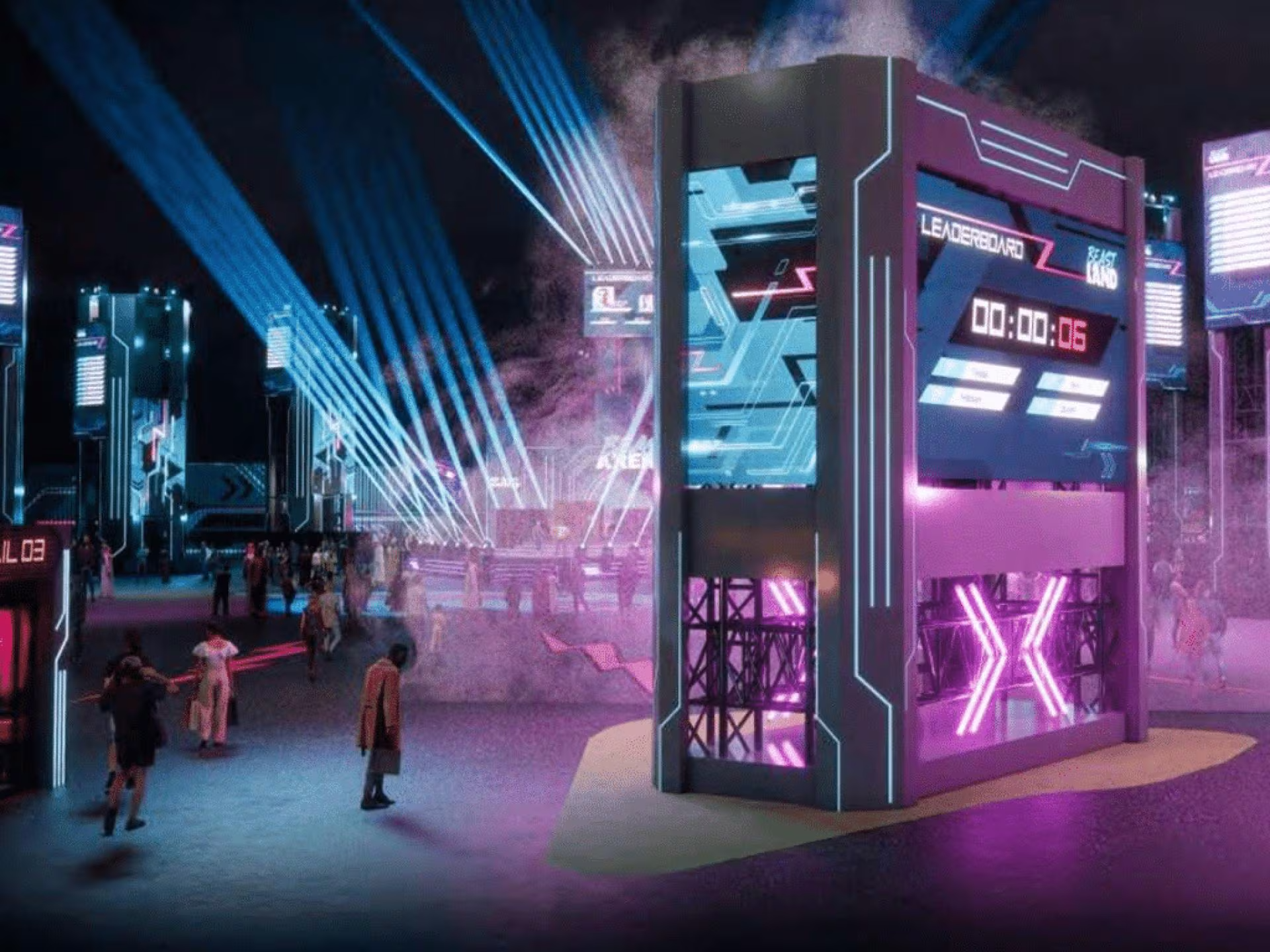 Como imagen destacada de esta entrada donde hablamos del nuevo parque de diversiones de MrBeast en Arabia Saudita, tenemos una imágen ilustrativa del nuevo parque del creador de contenido digital.